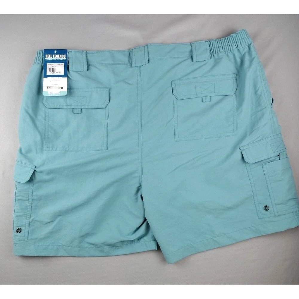 Reel Legends Bonefish Performance Cargo Shorts Mens XXL Lt Teal 7.5
